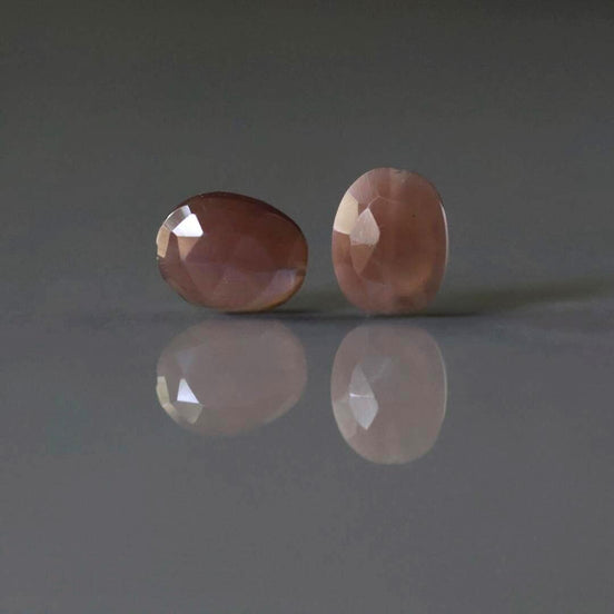 Chocolate Moonstone Oval Faceted Beads 2 Pcs 8x11mm Gemstone Beads for Silk Knotting Jewelry Making DIY Necklace Earrings June Birthstome