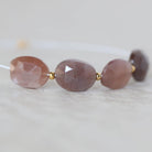 Chocolate Moonstone Oval Faceted Beads 4 Pcs 8x11mm Gemstone Beads for Silk Knotting Jewelry Making DIY Necklace Earrings June Birthstome