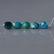 Natural AAA Chrysocolla Faceted Oval Beads Genuine Chrysocolla Nuggets Gemstone Beads for Jewelry Making Earrings Supplies