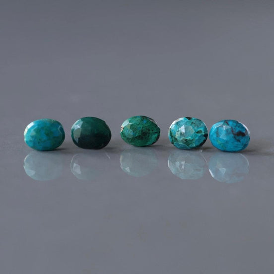 Natural AAA Chrysocolla Faceted Oval Beads Genuine Chrysocolla Nuggets Gemstone Beads for Jewelry Making Earrings Supplies