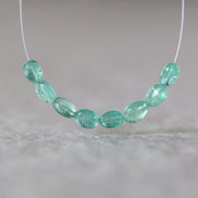 Genuine Colombian Emerald Oval Beads Smooth 4x6mm Mini Nuggets Natural Gemstone for DIY Jewelry Making