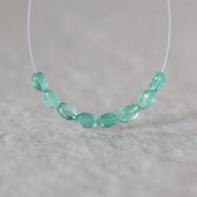 Genuine Colombian Emerald Oval Beads Smooth 4x6mm Mini Nuggets Natural Gemstone for DIY Jewelry Making