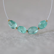 Genuine Colombian Emerald Oval Beads Smooth 5x8mm Mini Nuggets Natural Gemstone for DIY Jewelry Making