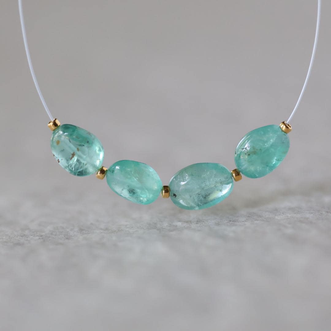 Genuine Colombian Emerald Oval Beads Smooth 5x8mm Mini Nuggets Natural Gemstone for DIY Jewelry Making