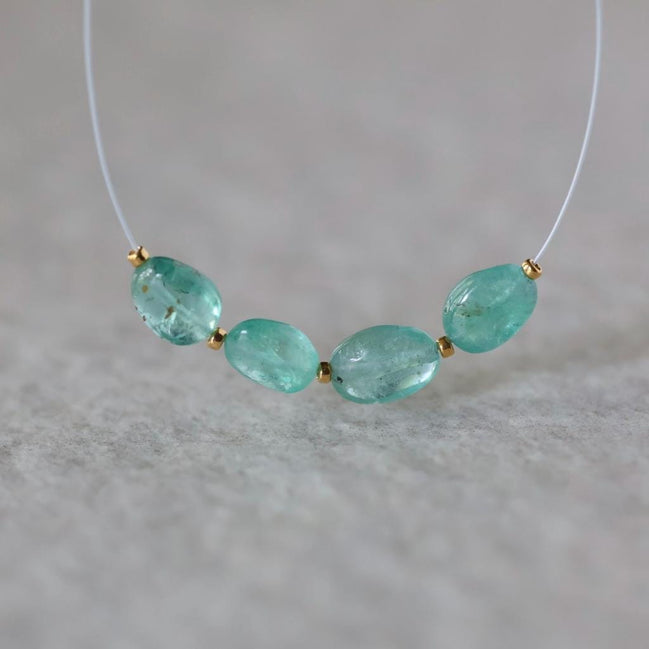 Genuine Colombian Emerald Oval Beads Smooth 5x8mm Mini Nuggets Natural Gemstone for DIY Jewelry Making