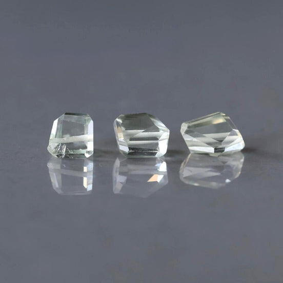 Green Amethyst Faceted Nuggets Large Beads Freeform Prasiolite Transparent Sparkly Gemstone Beads for Jewelry Making February Birthstone