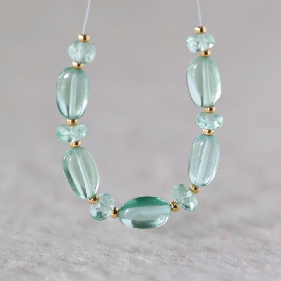 Green Sapphire Beads Smooth Oval 6x9mm 4 PCs Nuggets Genuine Gemstone Beads Jewelry Making Beading Craft Gift September Birthstone
