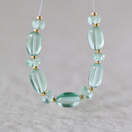 Green Sapphire Beads Smooth Oval 6x9mm 4 PCs Nuggets Genuine Gemstone Beads Jewelry Making Beading Craft Gift September Birthstone