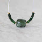 Green Tourmaline Beads 13mm Nugget 3.5mm Faceted Rondelle Natural Gemstone for DIY Jewelry Making