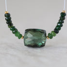 Green Tourmaline Beads 13mm Nugget 3.5mm Faceted Rondelle Natural Gemstone for DIY Jewelry Making