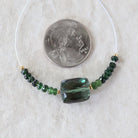 Green Tourmaline Beads 13mm Nugget 3.5mm Faceted Rondelle Natural Gemstone for DIY Jewelry Making