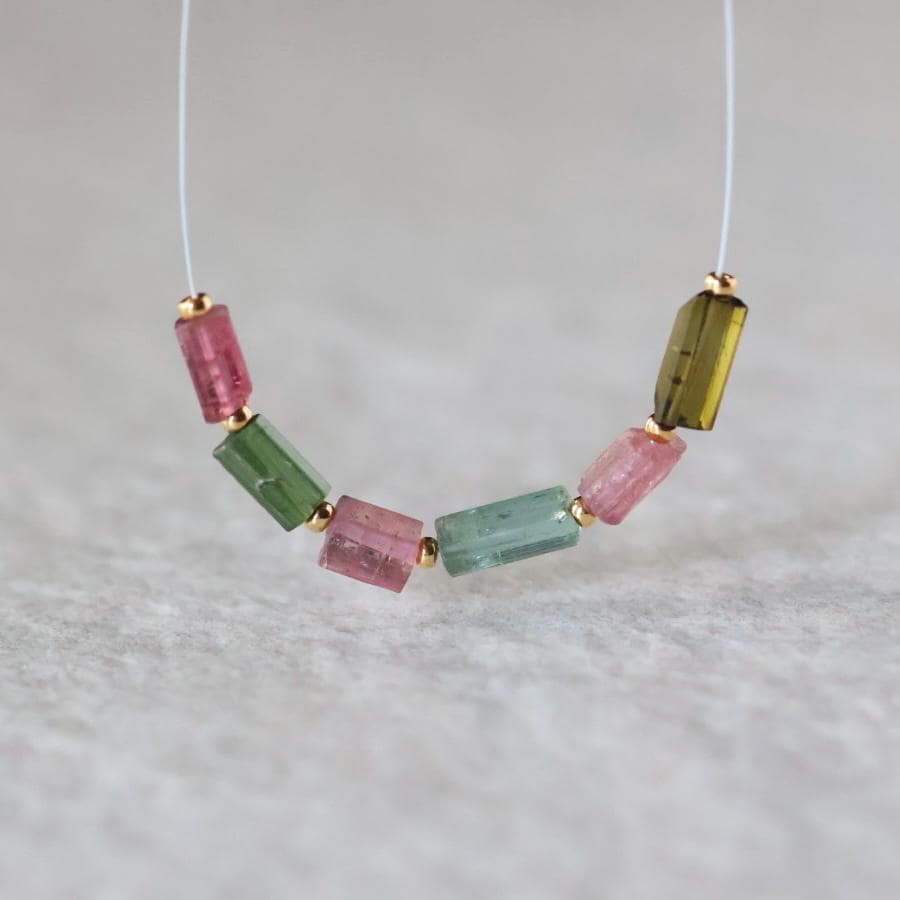 Green Tourmaline Tube Beads Sticks 2 PCs Genuine Gemstone Beads DIY Jewelry Making Gift October Birthstone