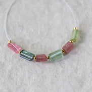 Green Tourmaline Tube Beads Sticks 2 PCs Genuine Gemstone Beads DIY Jewelry Making Gift October Birthstone