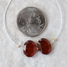 Hessonite Garnet Oval Beads Faceted 10x13mm 2 Pcs Natural Gemstone DIY Jewelry Making Earrings Necklace January Birthstone