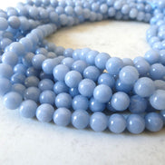 6mm Angelite Smooth Beads 15