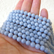 6mm Angelite Smooth Beads 15