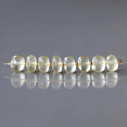 8mm AAA Yellow Topaz Beads Rondelle Beads 8 Pcs Gemstone Beads for Silk Knotting Jewelry Making DIY Necklace November birthstone