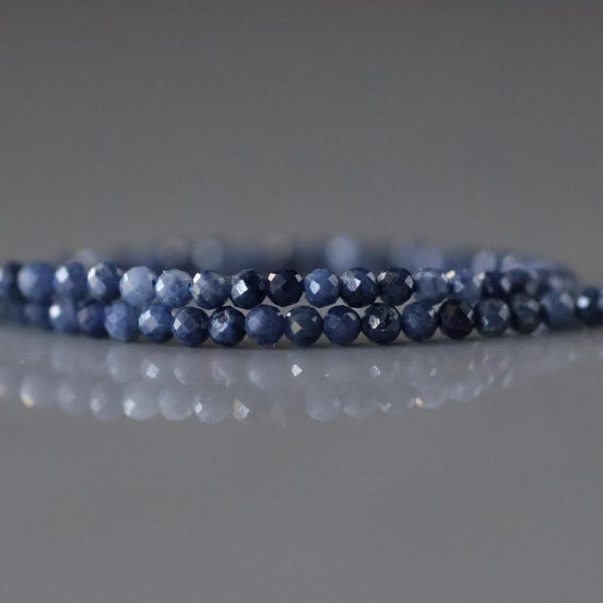 2mm Natural Sapphire Beads - Tiny Faceted Round Natural Gemstone 15" Strand