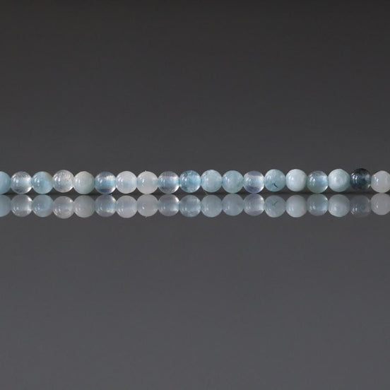 2mm Aquamarine Beads ‚Äì Tiny Smooth Round Natural Gemstone 15" Strand