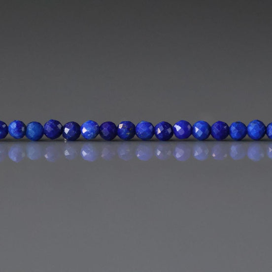 2mm Lapis Lazuli Beads – Tiny Faceted Round Natural Gemstone 15" Strand