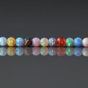 3mm Multicolor Opal Beads - Round Smooth Lab Gemstone