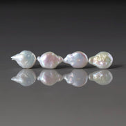 10mm x 14mm AAA Freshwater Baroque Pearl Beads White Drop Coin Pearls 4 PCs DIY Jewelry June Birthstone
