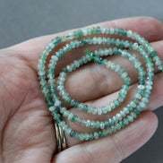 3mm Green Strawberry Quartz Micro Faceted Rondel Beads Genuine Quartz Beads 15