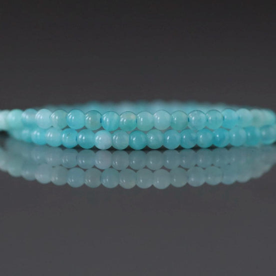 2mm Amazonite Beads ‚Äì Tiny Smooth Round Natural Gemstone 15" Strand