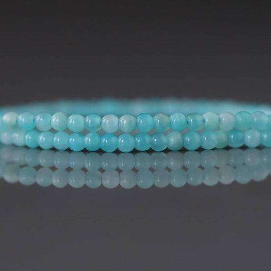 2mm Amazonite Beads ‚Äì Tiny Smooth Round Natural Gemstone 15" Strand