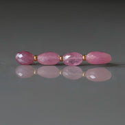 Pink Sapphire Bead Oval Faceted 5x7mm Nugget Stone Chunk Gemstone Bead for Jewelry Making Beading Craft Gift Bead