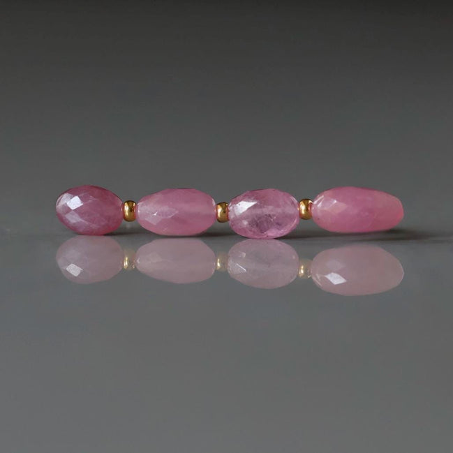 Pink Sapphire Bead Oval Faceted 5x7mm Nugget Stone Chunk Gemstone Bead for Jewelry Making Beading Craft Gift Bead