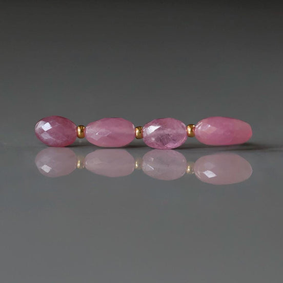 Pink Sapphire Bead Oval Faceted 5x7mm Nugget Stone Chunk Gemstone Bead for Jewelry Making Beading Craft Gift Bead
