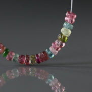 3.5mm AAA Multi Color Tourmaline Rondelle Beads Smooth 2” Gemstone Beads DIY Jewelry Making Gift October Birthstone