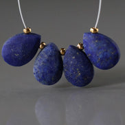 AAA Matte Lapis lazuli Briolette Beads Smooth Teardrops Lapis 12mm 4 Pieces Gemstone Beads Jewelry Making Beading Craft Gift Beads