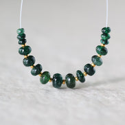 Brazilian Emerald Beads Smooth Rondelle Raw Natural Emerald Genuine Gemstone Beads for DIY Jewelry Making Craft Gift