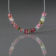3.5mm AAA Multi Color Tourmaline Rondelle Beads Smooth 2” Gemstone Beads DIY Jewelry Making Gift October Birthstone
