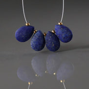 AAA Matte Lapis lazuli Briolette Beads Smooth Teardrops Lapis 12mm 4 Pieces Gemstone Beads Jewelry Making Beading Craft Gift Beads
