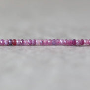 2.7mm AAA Pink Ruby Beads Faceted Rondelle Natural Pink Gemstone for DIY Jewelry Making Supplies July Birthstone