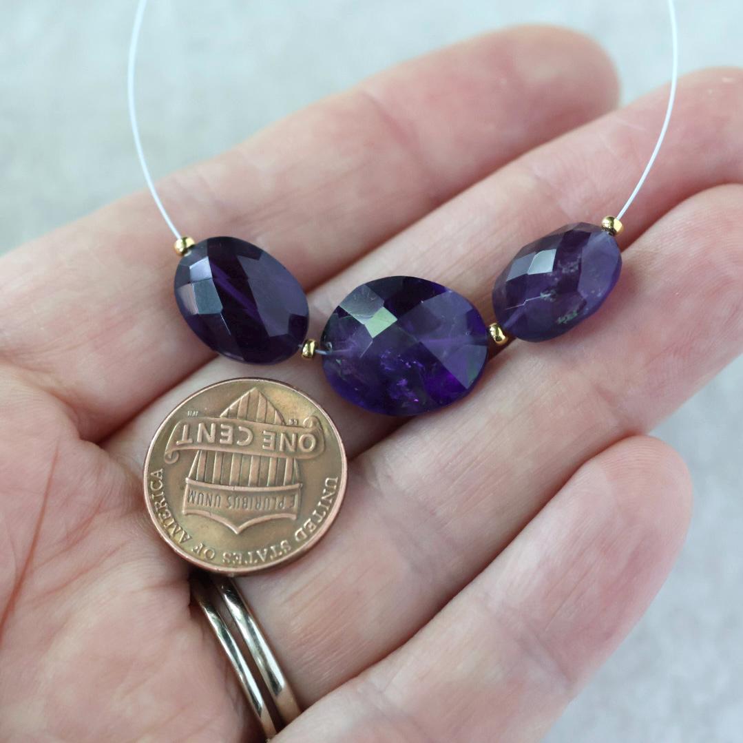 Large Natural African Amethyst Oval Beads Faceted 10-12mm Gemstone for DIY Jewelry Making Supplies