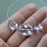 Large Natural Pink Amethyst Oval Beads Faceted 10-14mm Natural Gemstone for DIY Jewelry Making Supplies