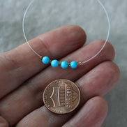 3.7mm Natural Sleeping Beauty Turquoise Beads Smooth Round Genuine Gemstone Beads DIY Jewelry Making Supplies