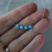 3.7mm Natural Sleeping Beauty Turquoise Beads Smooth Round Genuine Gemstone Beads DIY Jewelry Making Supplies