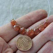 AAA Tanzanian Sunstone Faceted Briolette Beads