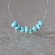 Rare Ethereal Sky Blue Lone Mountain Turquoise Nugget Beads Smooth 5-6mm 8 PCs Nevada Turquoise Gemstone Beads DIY Jewelry Making