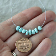 Rare Ethereal Sky Blue Lone Mountain Turquoise Nugget Beads Smooth 5-6mm 8 PCs Nevada Turquoise Gemstone Beads DIY Jewelry Making
