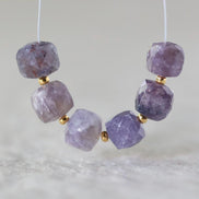 7mm AAA Lepidolite Faceted Cube Beads Natural Purple Gemstone DIY Jewelry Making Supplies