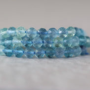 5mm AAA Blue Green Fluorite Faceted Beads Round 15