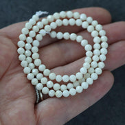 4mm Milky White River Stone Beads Faceted Round Riverstone 15