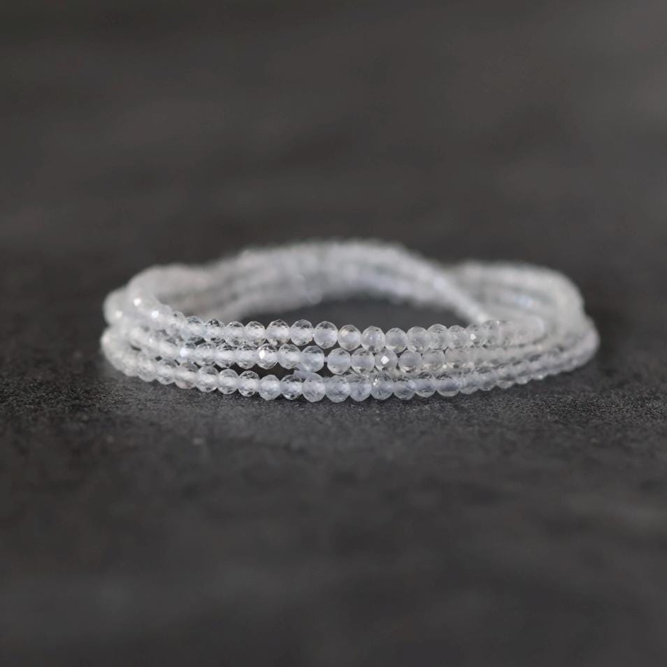 2mm AAA White Topaz Faceted Beads Round 15" Natural Topaz Clear Sparkly Gemstone Beads Beading Crafter Gift April Birthstone DIY Jewelry