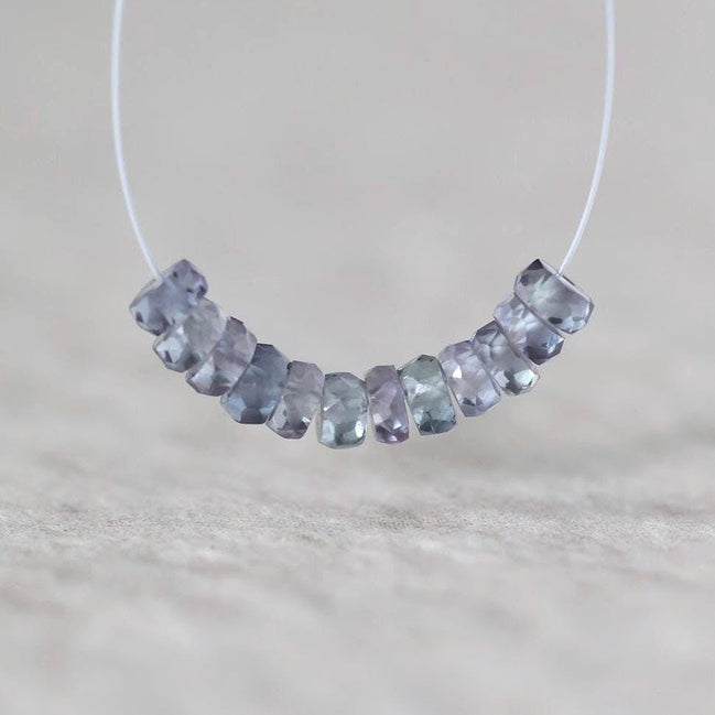 3.5mm Alexandrite Beads - Faceted Rondelle Natural Gemstone 1" Strand